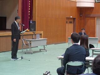 主催者挨拶（市折笠教育長）